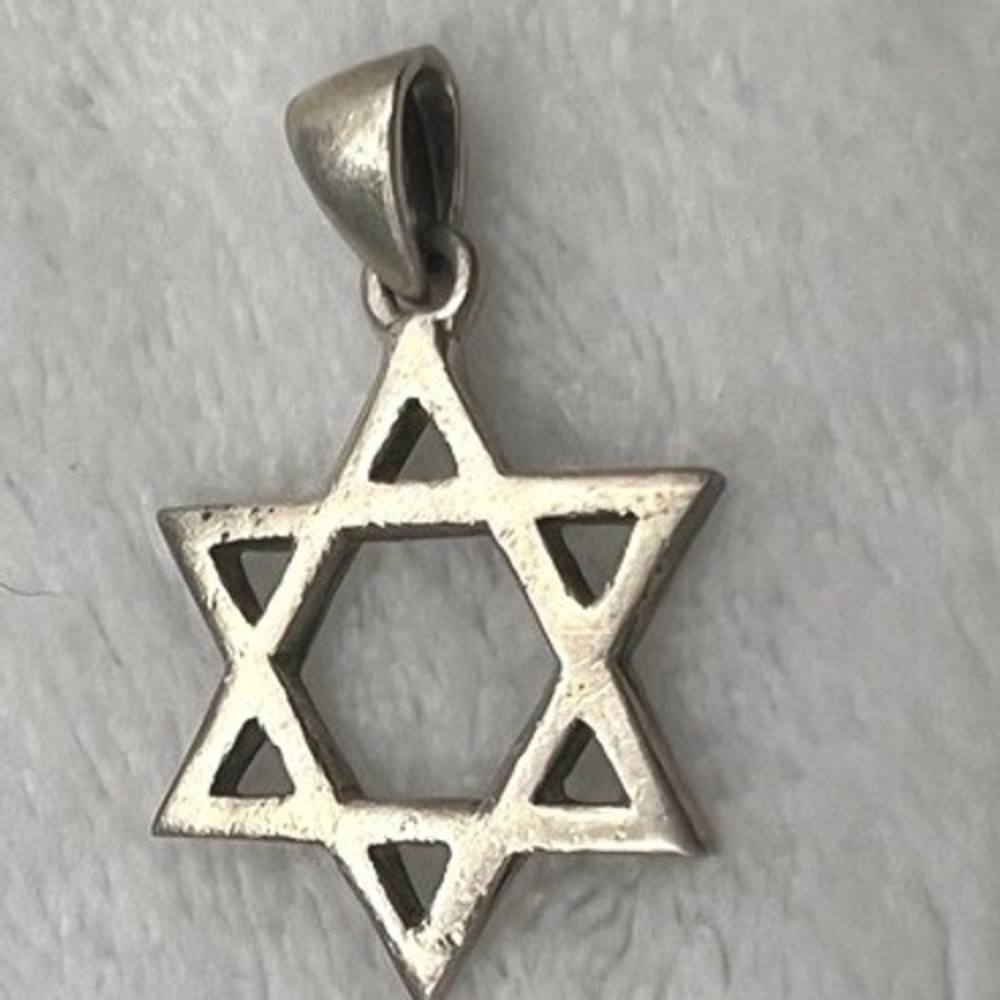 Vintage Sterling Silver Star of David Pendant Charm Jerusalem Israel Judaica